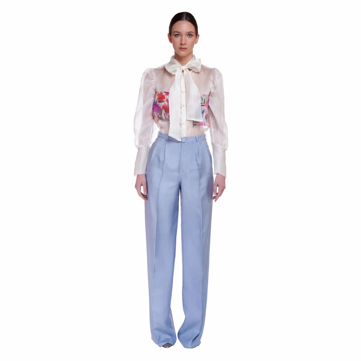 Organza blouse with floral pattern - Blouse