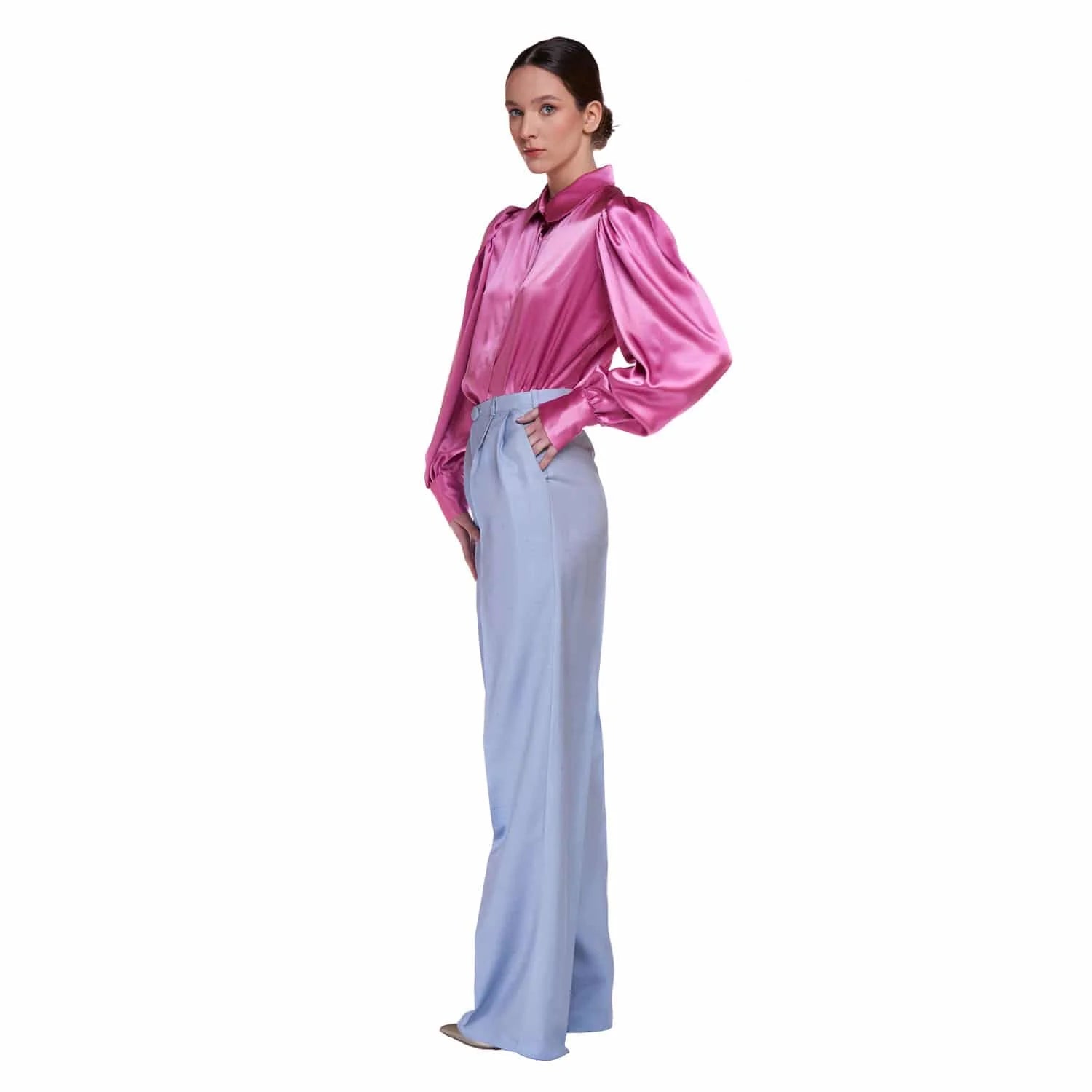 pink silk blouse - Blouse