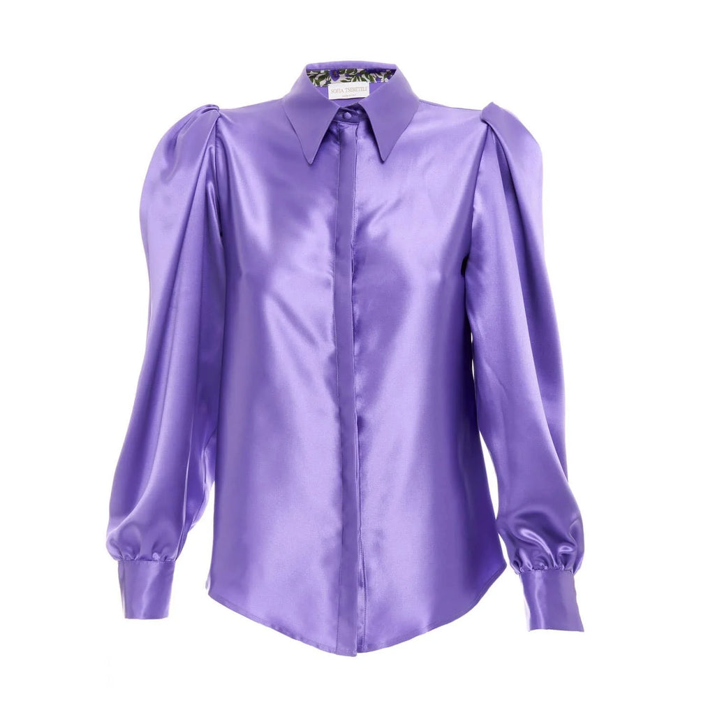 Purple silk blouse - Blouse