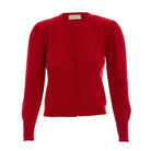 Red merino wool knitted cardigan - Knitwear