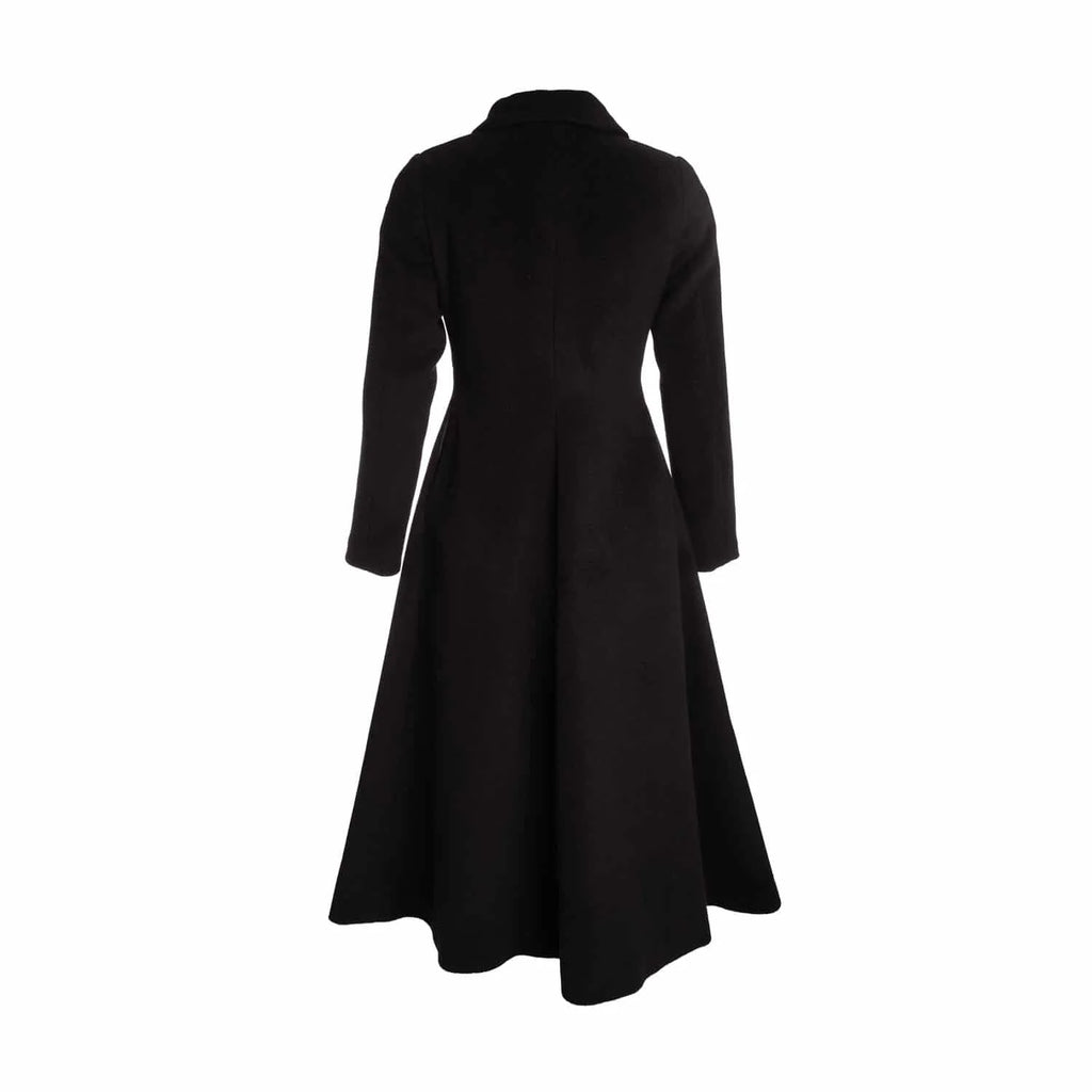 Redingote coat in virgin wool and cashmere - black - Coat