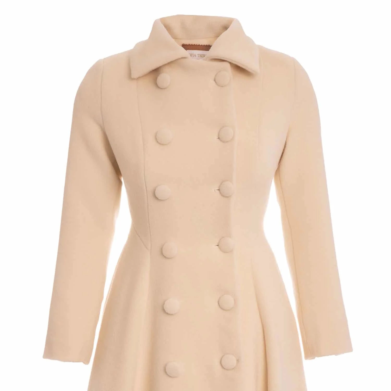Redingote coat in virgin wool and cashmere - Ivory - Coat