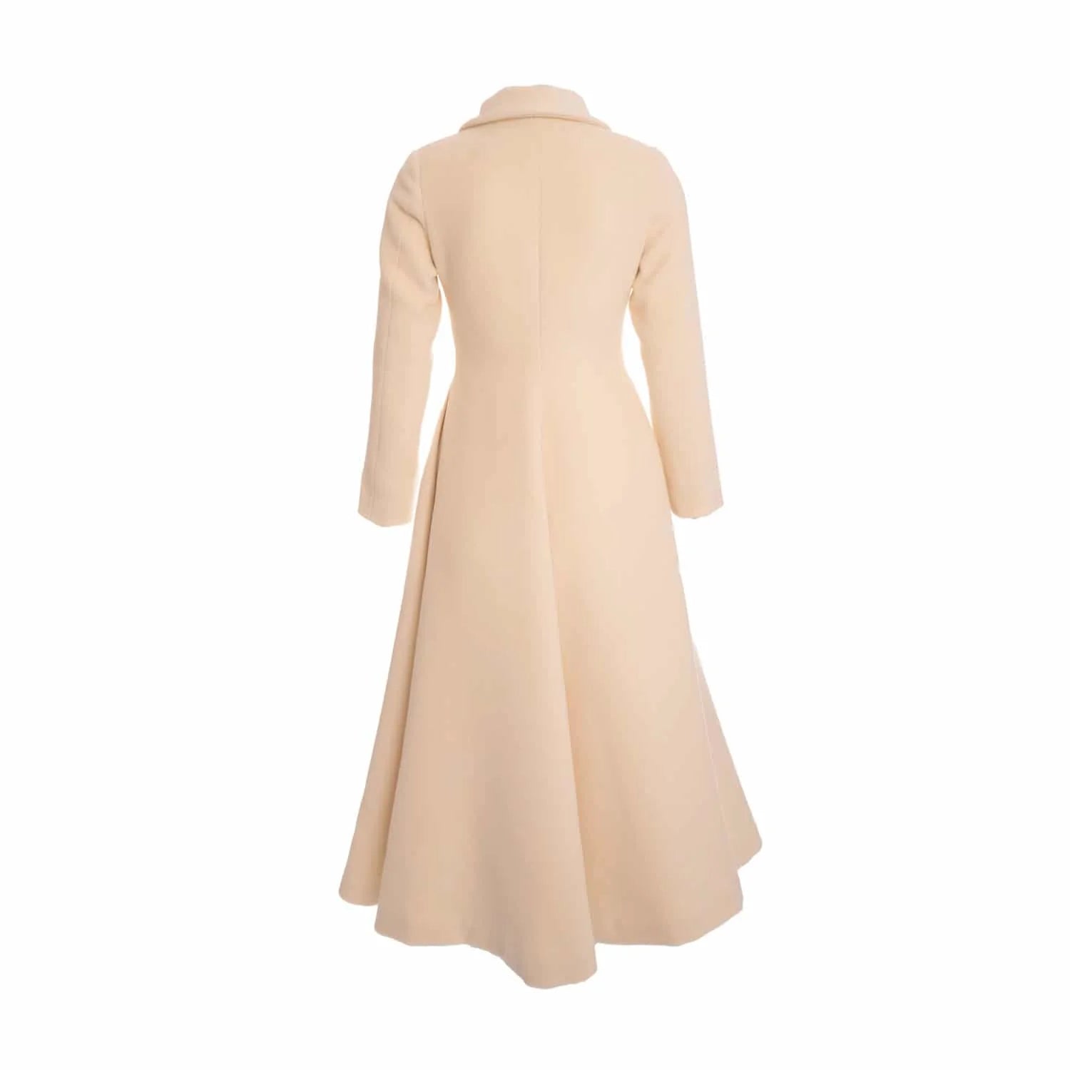 Redingote coat in virgin wool and cashmere - Ivory - Coat