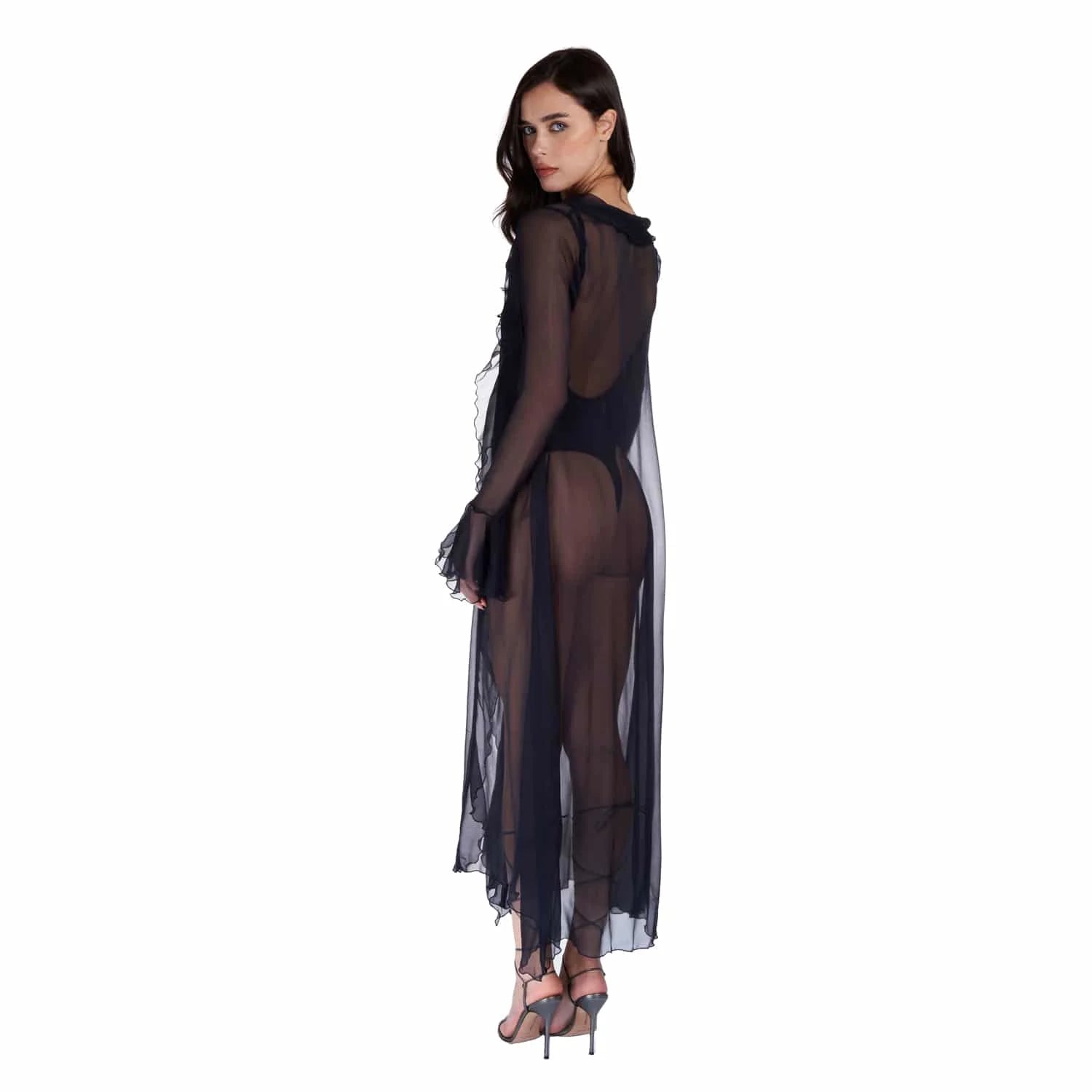 Semi-Transparent Silk Caftan - Dress