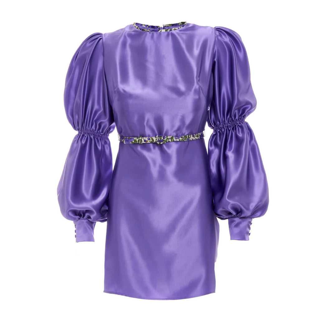 Short dress in purple silk - Dress