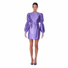 Short dress in purple silk - Dress