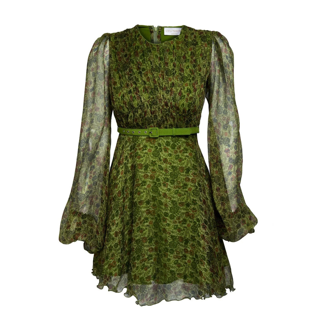 Short dress in silk crepon - Dress