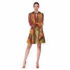 Short silk skirt in multicolored patch - Skirt