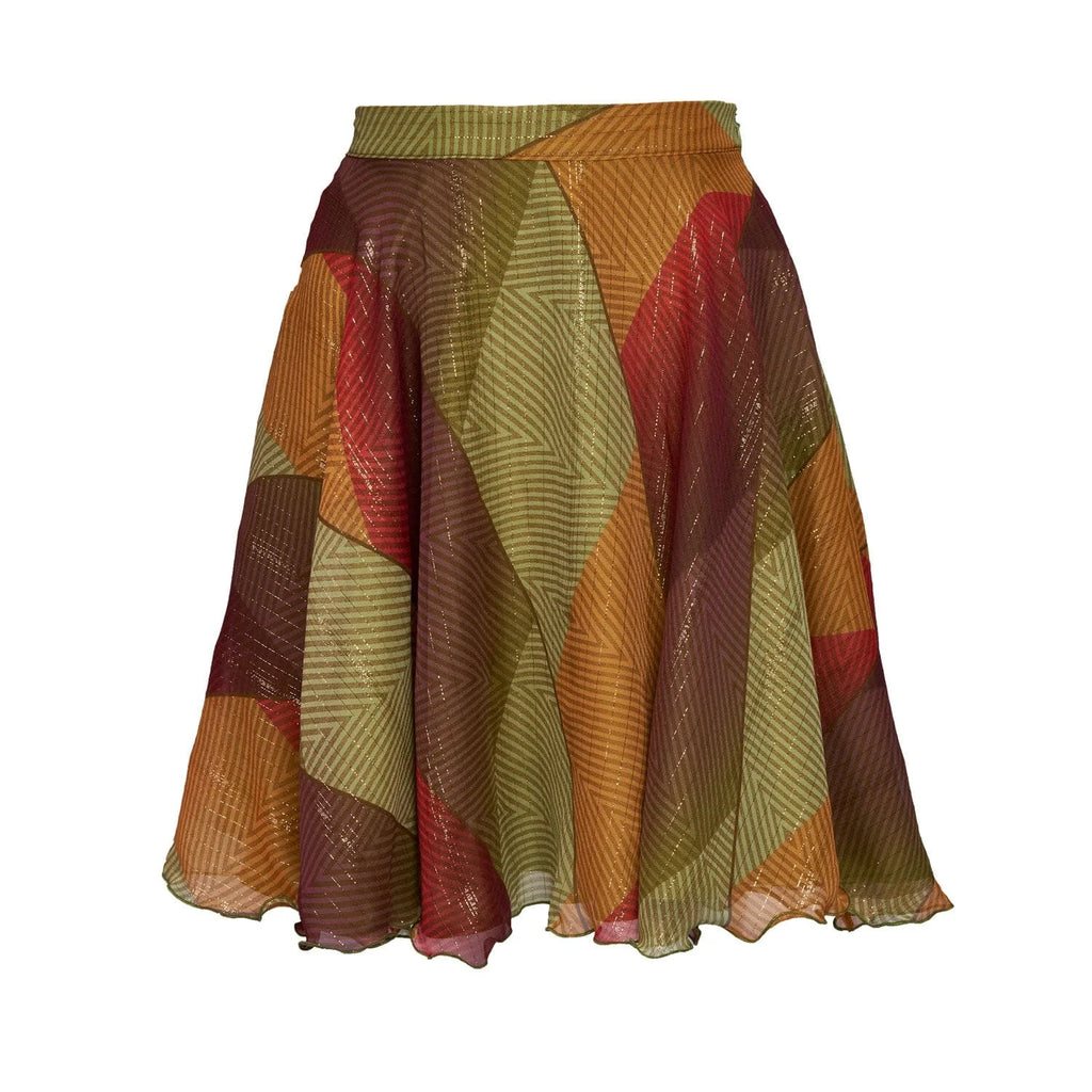 Short silk skirt in multicolored patch - Skirt