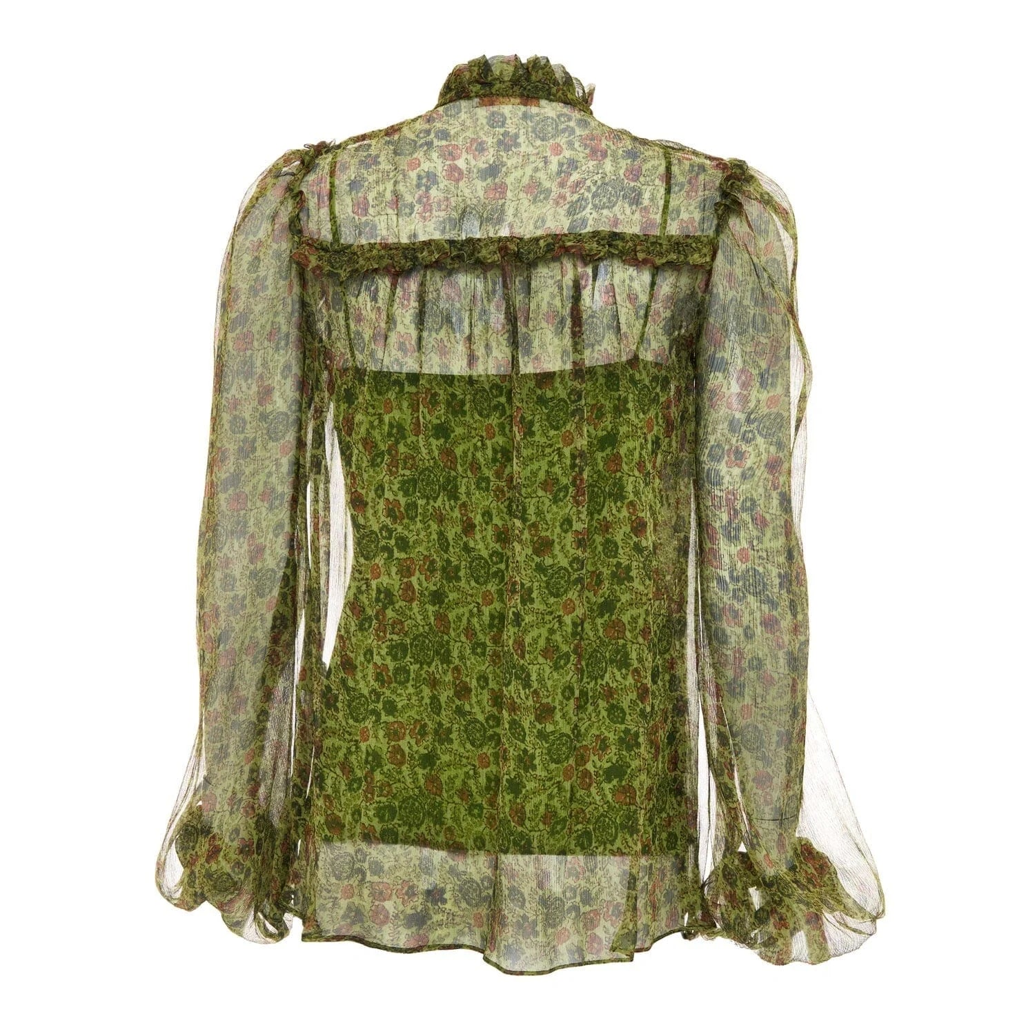 Silk blouse with floral pattern - Blouse