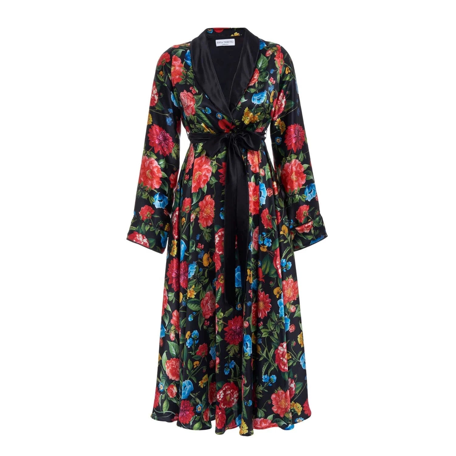 Floral silk dressing gown online