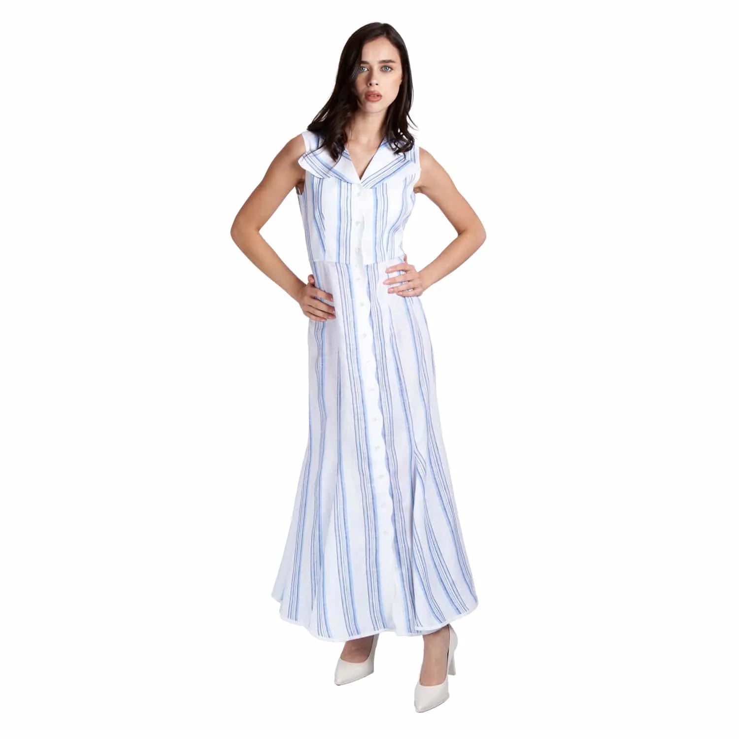 Sleeveless Linen Dress - Dress