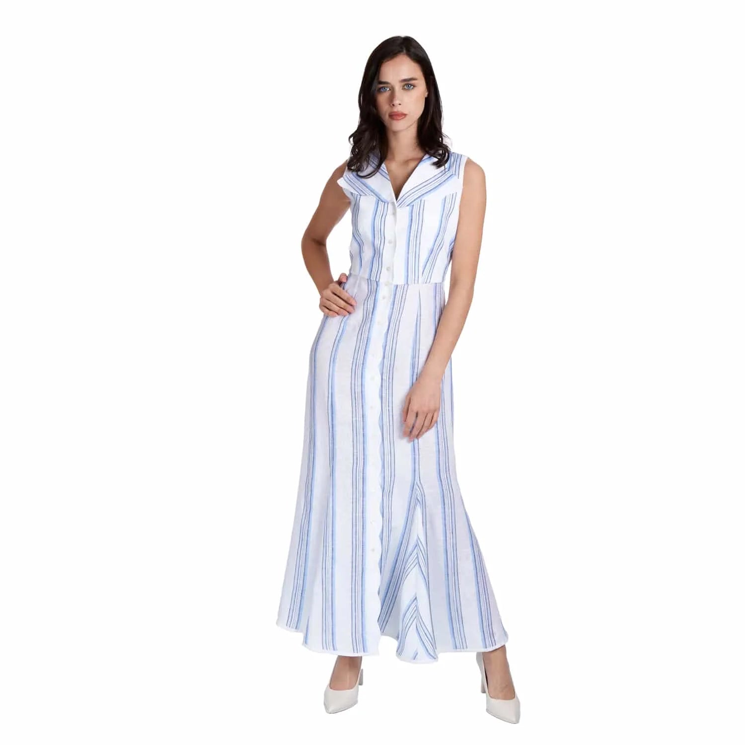 Sleeveless Linen Dress - Dress