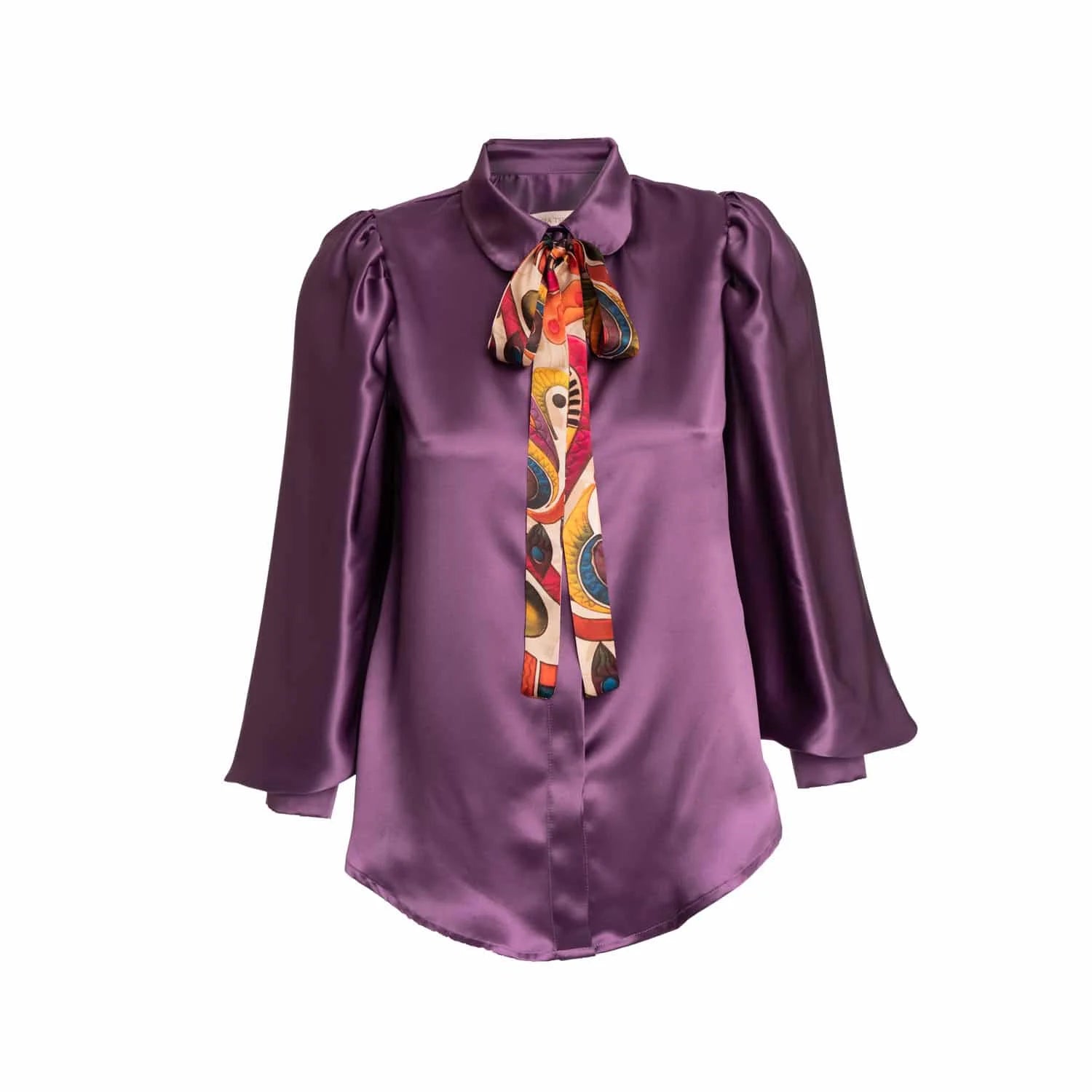 Violet silk blouse - Blouse